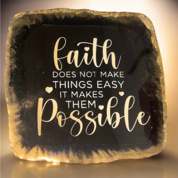 NORE’S NOVELTIES HANDCRAFTED DESIGNS Other - NORE’S NOVELTIES Set of 2 Handcrafted Square Coasters “FAITH”